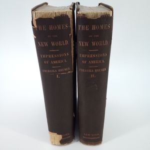 1853 Rare The Homes New World Fredricka Bremer Volume 1 & 2 Vintage Books